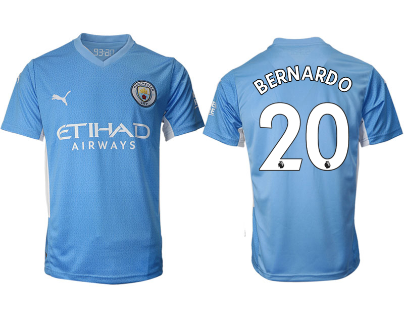 Men 2021-2022 Club Manchester city home aaa version blue #20 Soccer Jersey